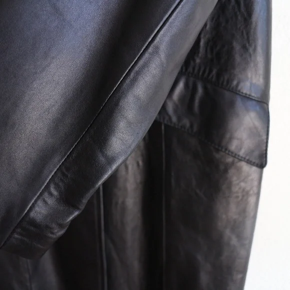 Bebe ankle length black leather coat - Picture 7 of 15